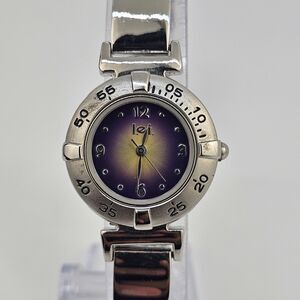 LEI‎ Women's Watch 26MM Purple Dial Gray Bracelet Band 7" New Battery